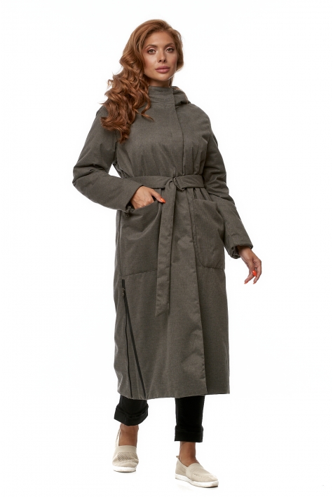 Женское пальто из текстиля с капюшоном 8017865