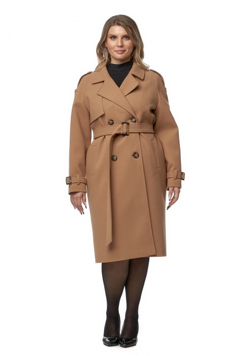 Женское пальто из текстиля с воротником 8019056