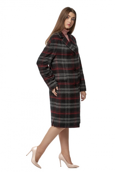 Женское пальто из текстиля с воротником 8019712