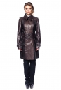 Женское кожаное пальто из натуральной кожи питона с воротником 8020527
