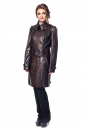 Женское кожаное пальто из натуральной кожи питона с воротником 8020527-2
