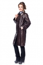 Женское кожаное пальто из натуральной кожи питона с воротником 8020537