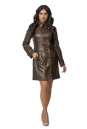 Женское кожаное пальто из натуральной кожи питона с воротником 8020597-2