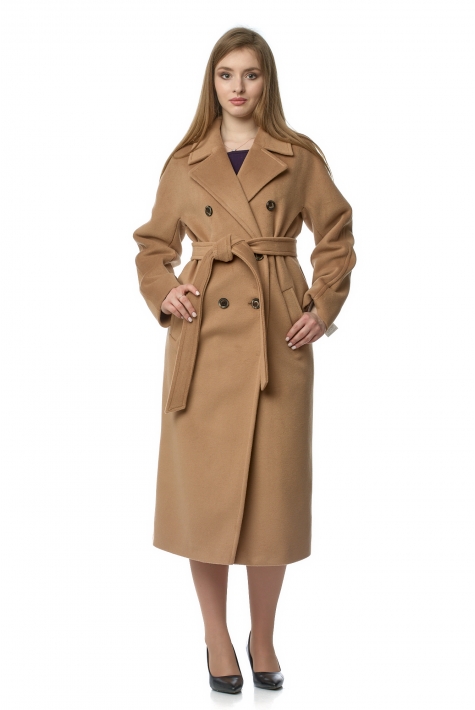 Женское пальто из текстиля с воротником 8021118