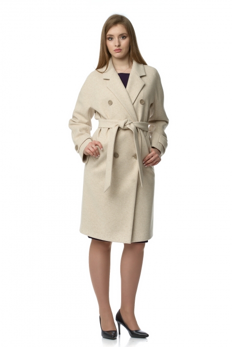 Женское пальто из текстиля с воротником 8021119