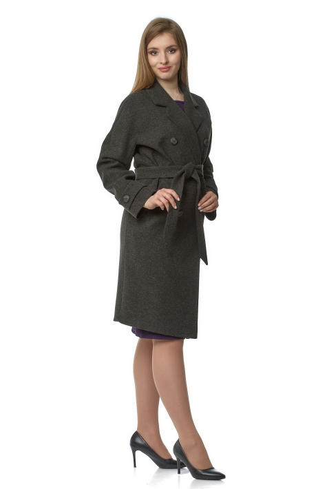 Женское пальто из текстиля с воротником 8021120