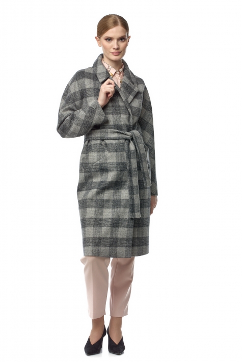 Женское пальто из текстиля с воротником 8021508