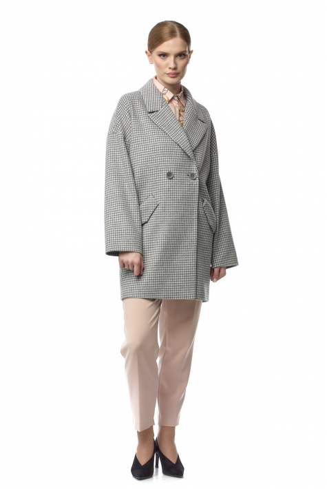 Женское пальто из текстиля с воротником 8021509