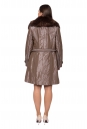 Женское пальто из текстиля с воротником, отделка енот 8021630-3