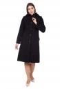 Женское пальто из текстиля с капюшоном, отделка норка 8021775-2