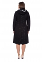 Женское пальто из текстиля с капюшоном, отделка норка 8021775-3
