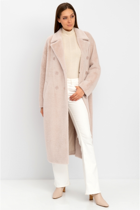 Женское пальто из текстиля с воротником 8022137