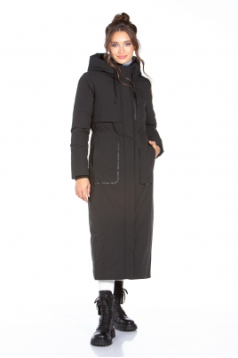Зимнее женское пальто из текстиля с капюшоном