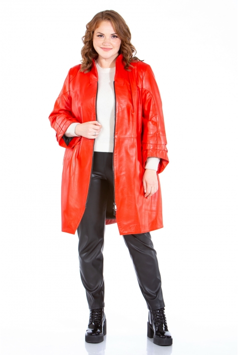 Женское кожаное пальто из натуральной кожи с воротником 8022724