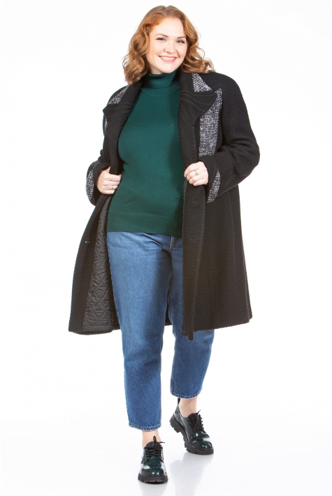 Женское пальто из текстиля с воротником 8022883