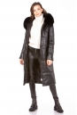 Женское кожаное пальто из натуральной кожи с капюшоном, отделка песец 8023135-5