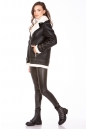 Женская кожаная куртка из эко-кожи с воротником, отделка искусственный мех 8023139-2