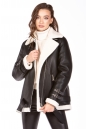Женская кожаная куртка из эко-кожи с воротником, отделка искусственный мех 8023139-11