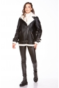 Женская кожаная куртка из эко-кожи с воротником, отделка искусственный мех 8023139-14