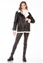 Женская кожаная куртка из эко-кожи с воротником, отделка искусственный мех 8023139-15