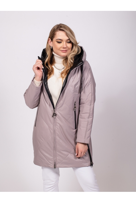 Женское пальто из текстиля с капюшоном 8023438