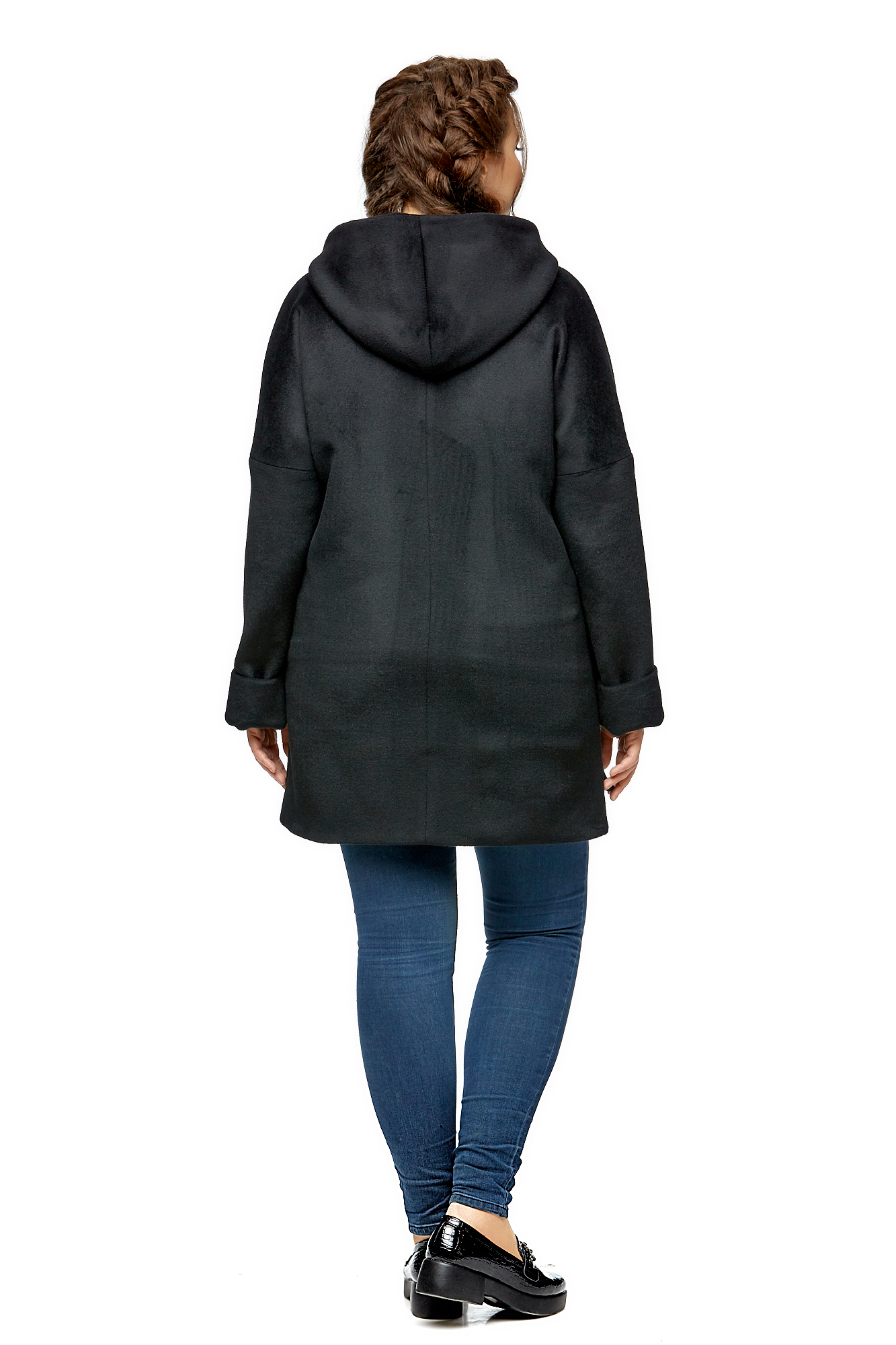 Женское пальто из текстиля с капюшоном 8000987-3