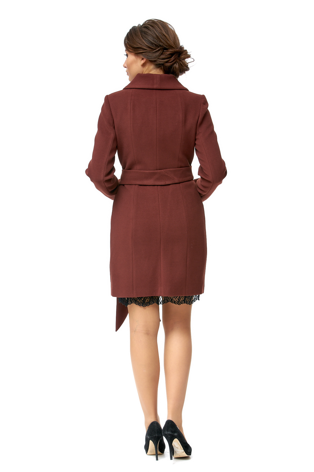 Женское пальто из текстиля с воротником 8001039-3