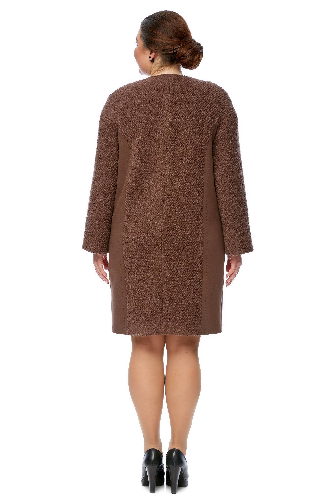 Женское пальто из текстиля без воротника 8001090-3