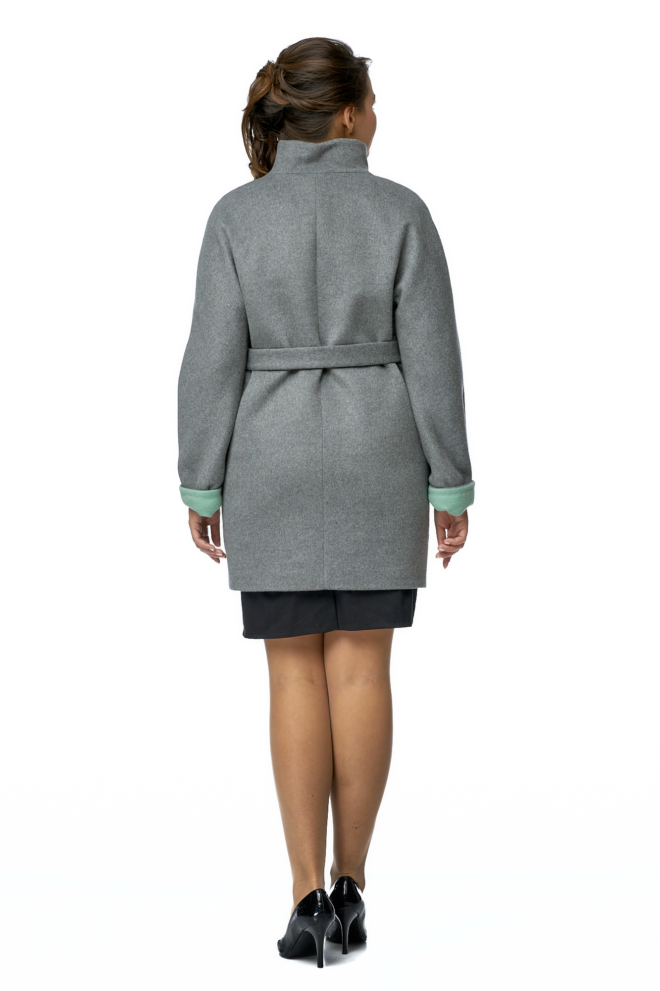 Женское пальто из текстиля с воротником 8001107-2