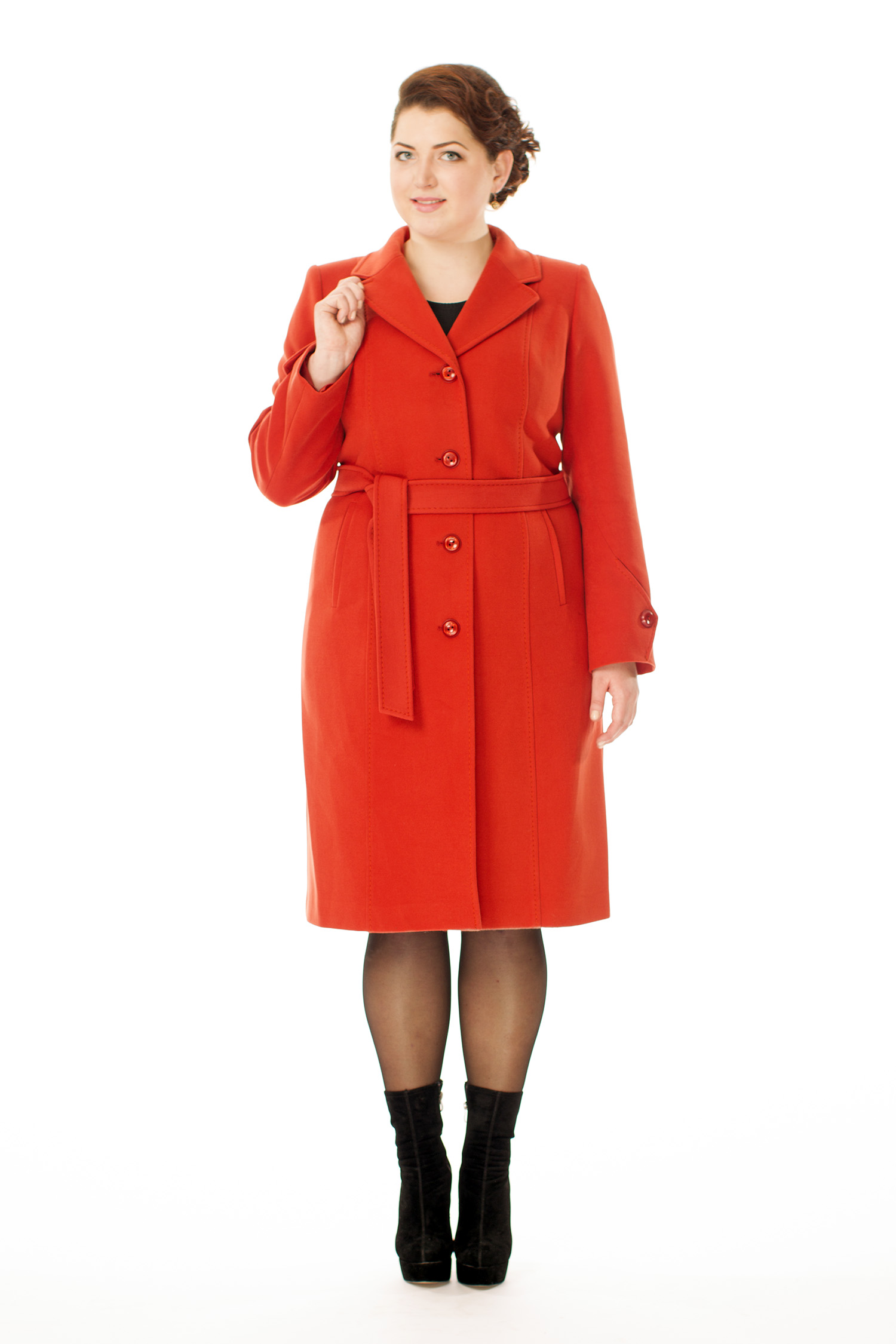 Женское пальто из текстиля с воротником 8001752-2