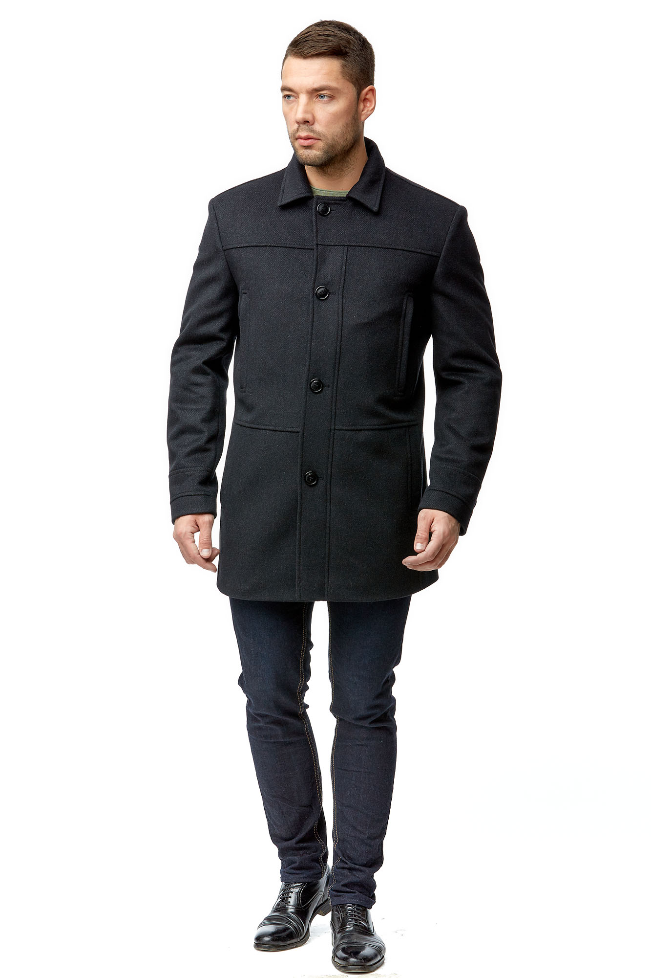 Мужское пальто из текстиля с воротником 8001793-3