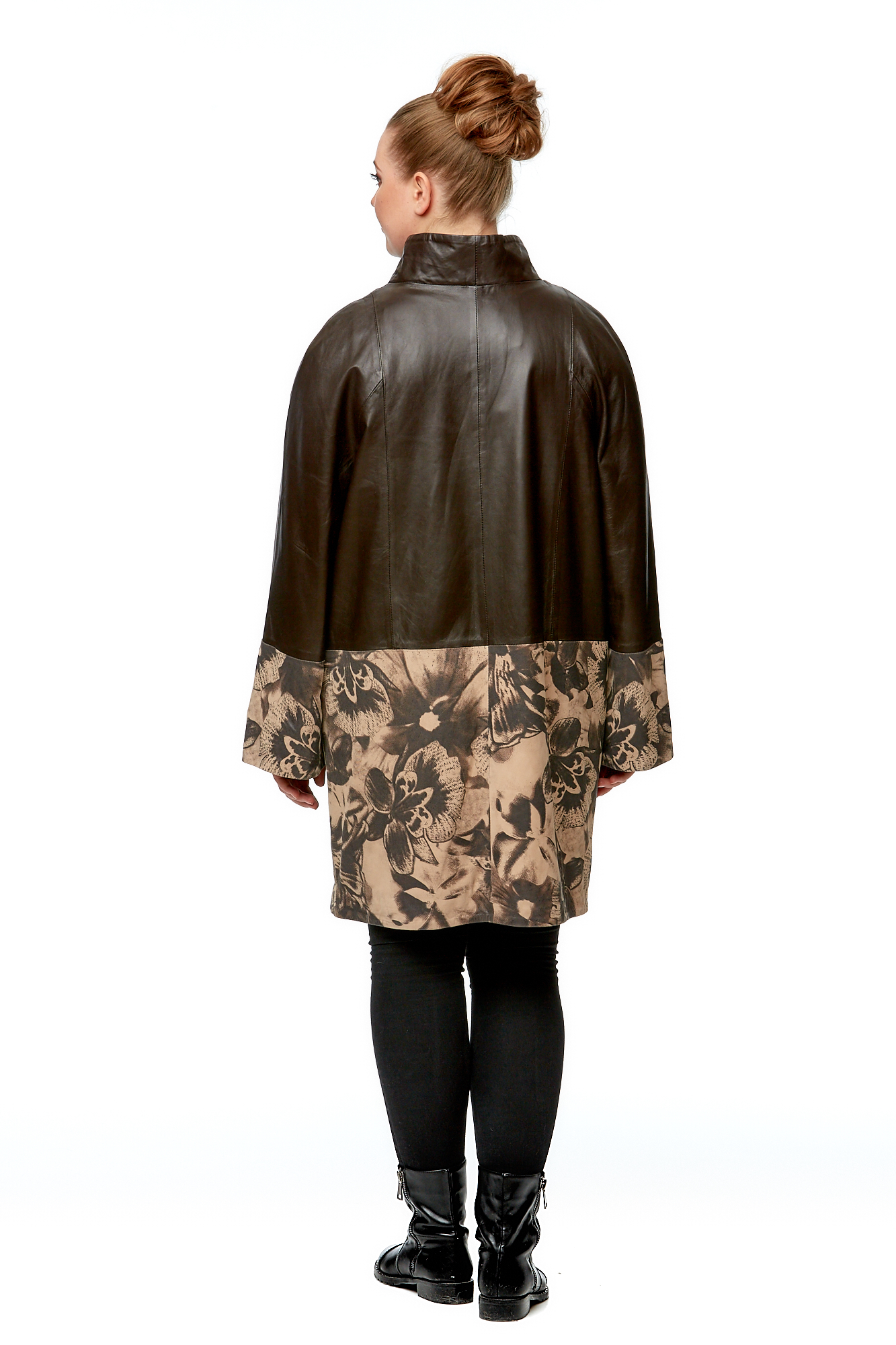 Женское кожаное пальто из натуральной кожи с воротником 8002045-2