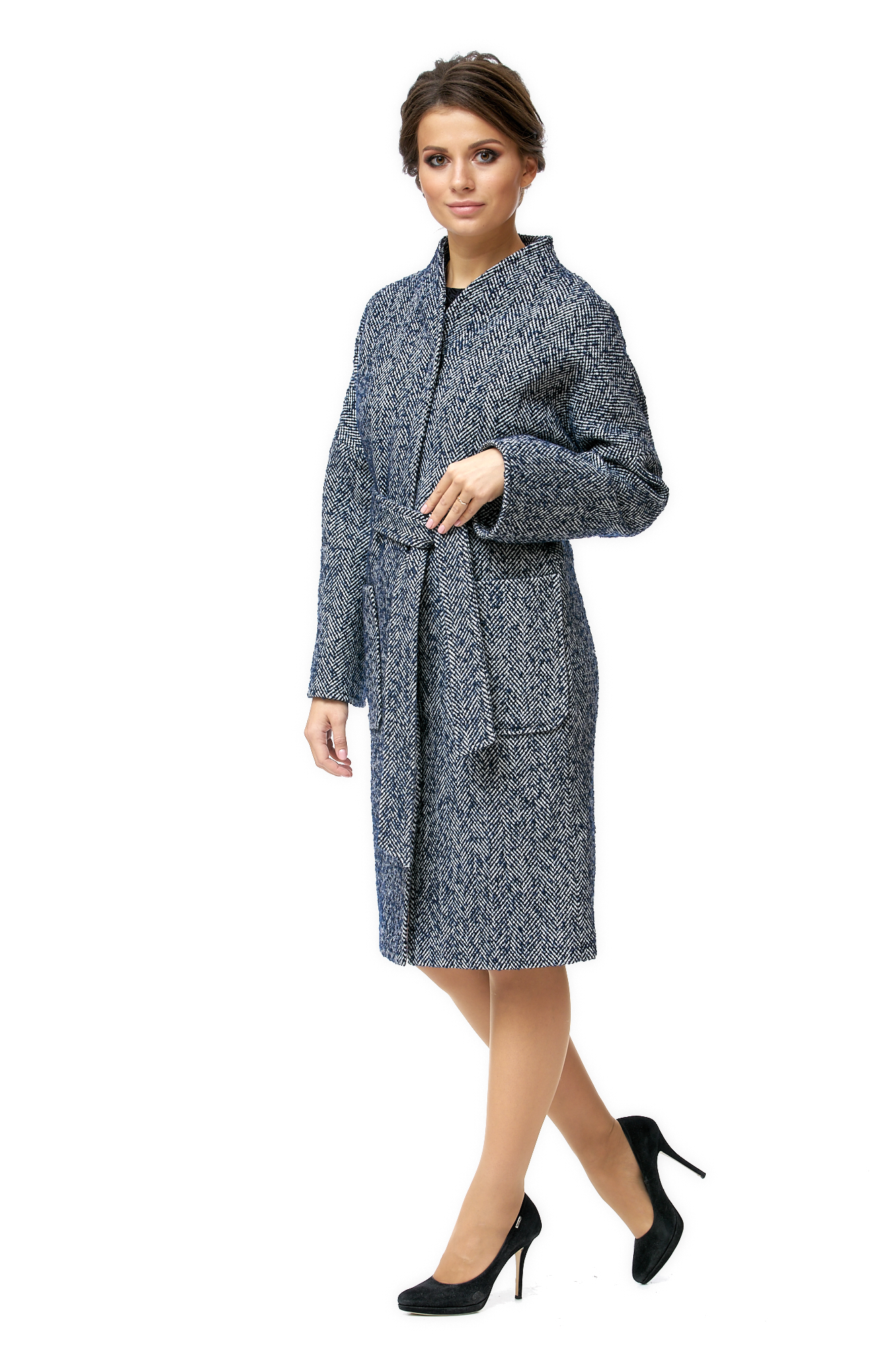 Женское пальто из текстиля с воротником 8002261-2