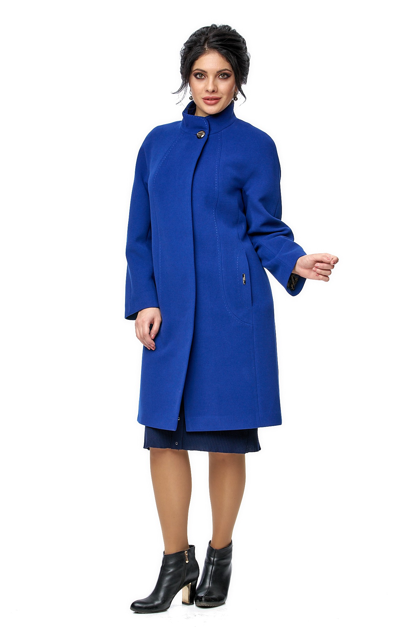 Женское пальто из текстиля с воротником 8002262-2