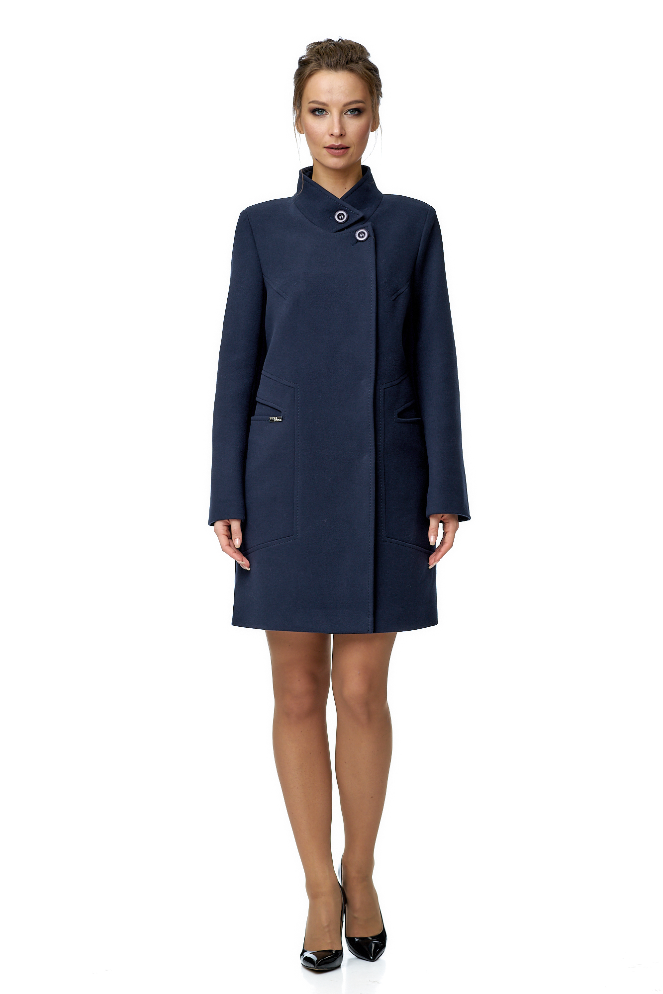 Женское пальто из текстиля с воротником 8002288-2