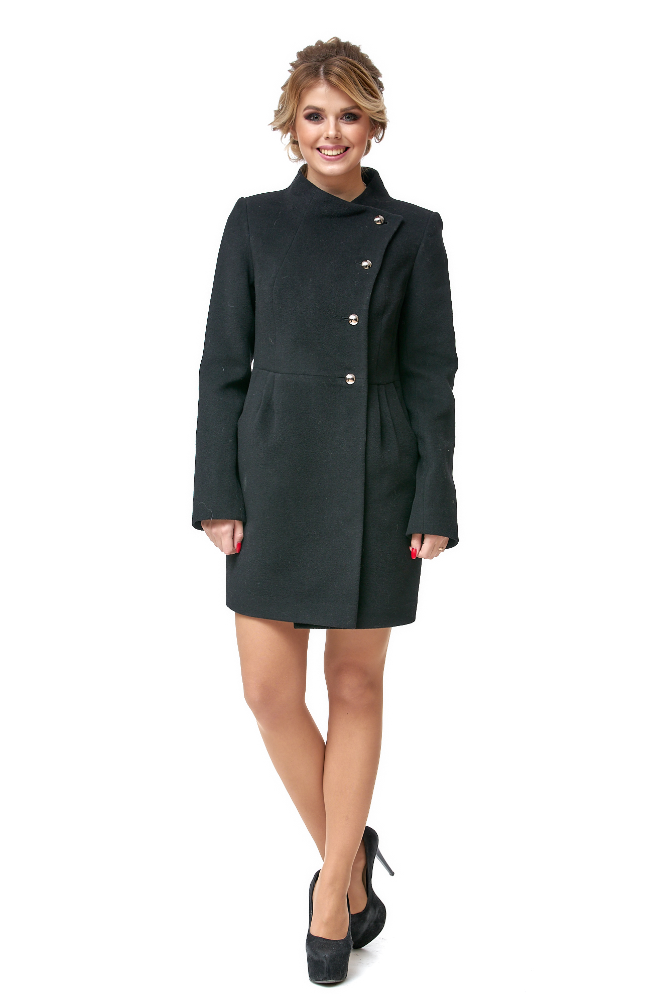 Женское пальто из текстиля с воротником 8002529-2