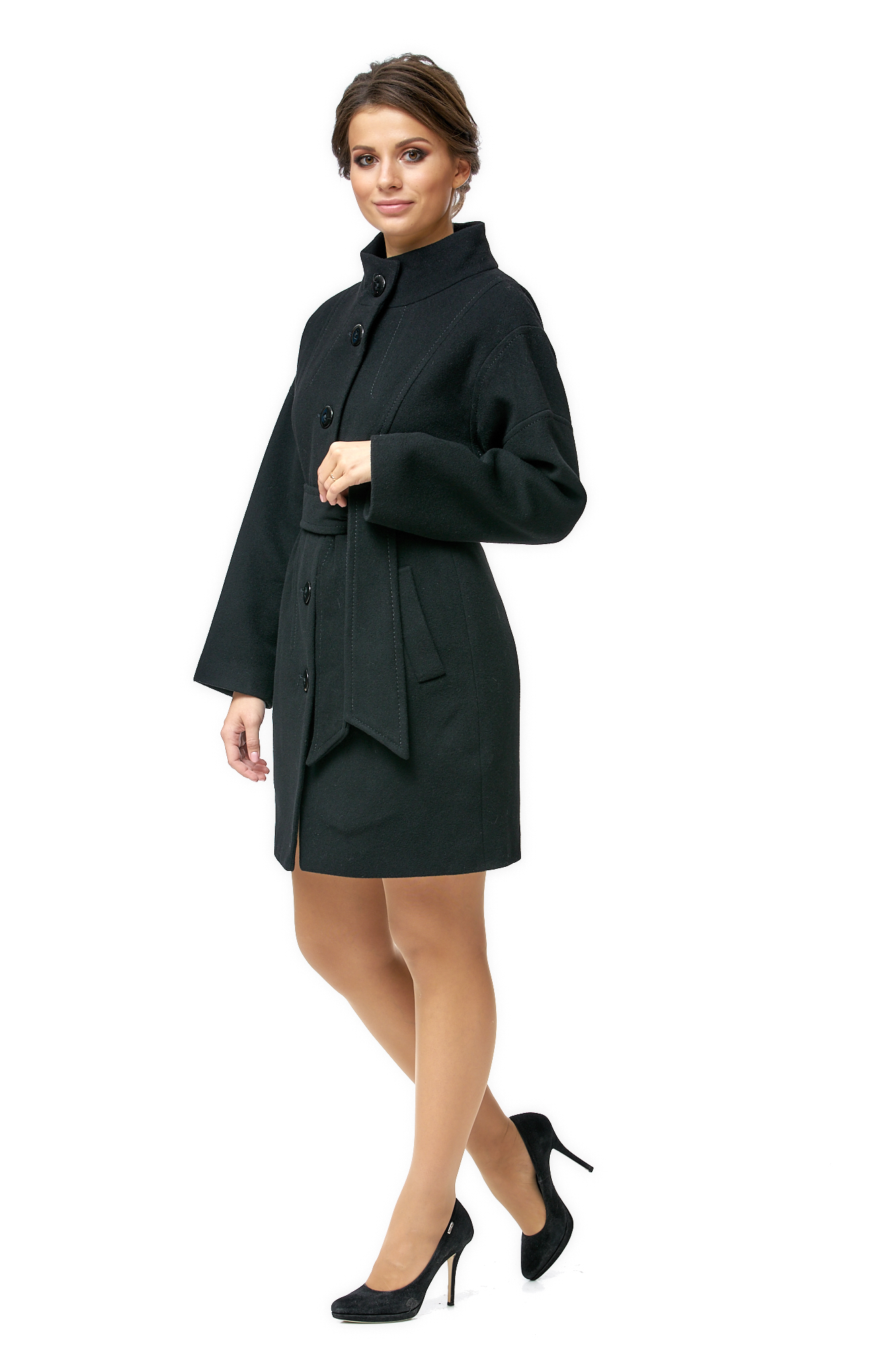 Женское пальто из текстиля с воротником 8002613-2