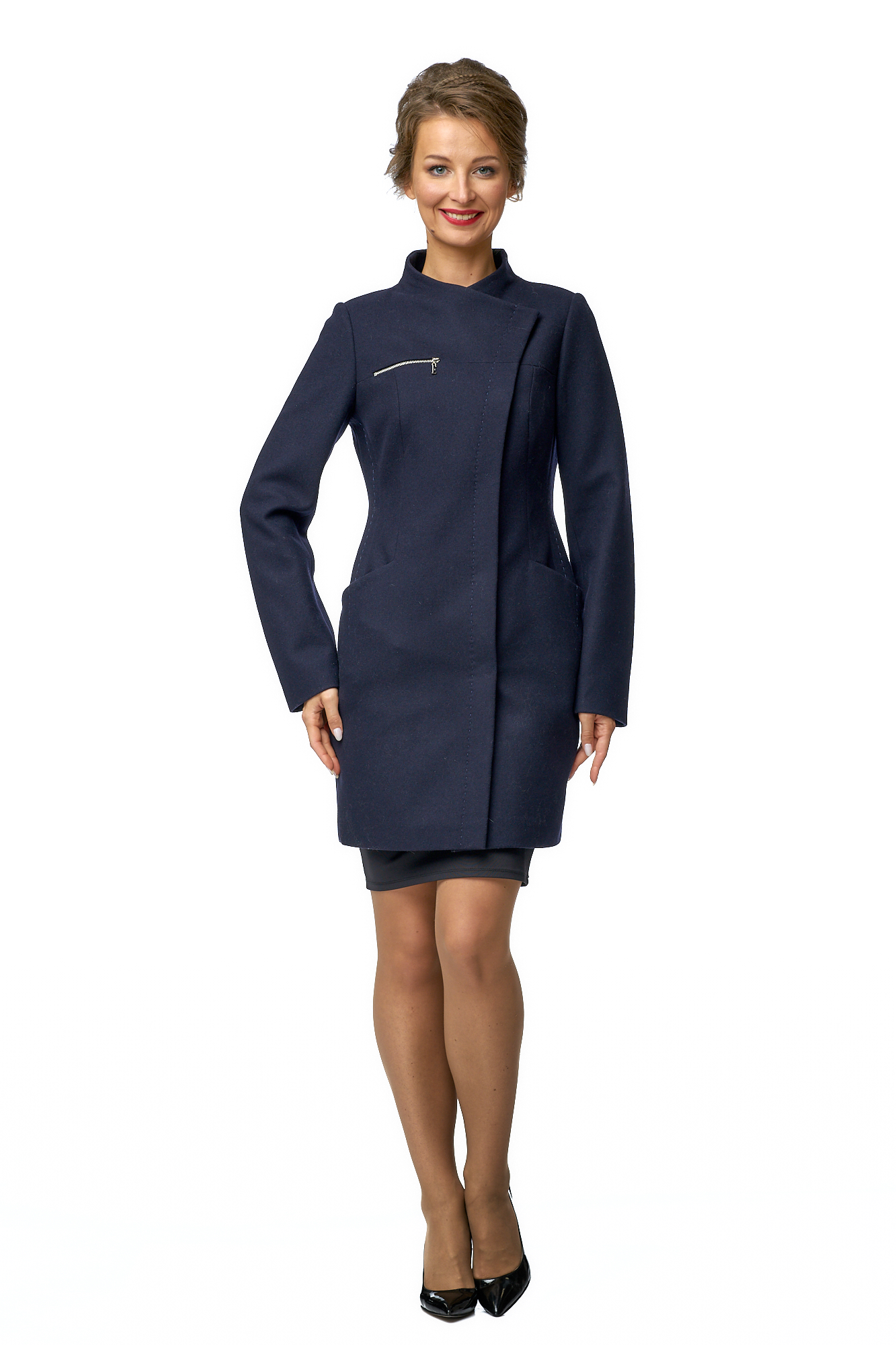 Женское пальто из текстиля с воротником 8003231-3