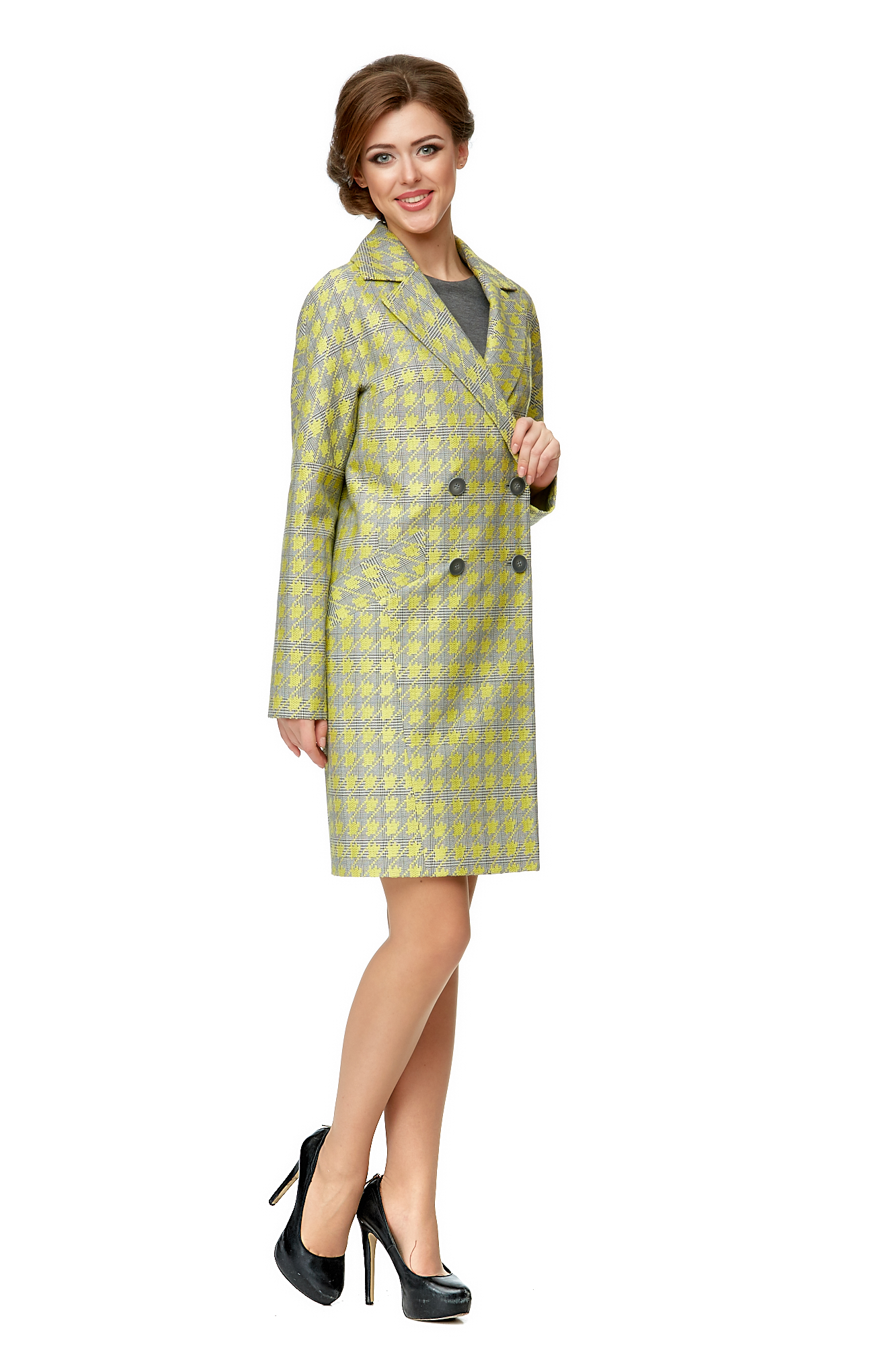 Женское пальто из текстиля с воротником 8006517-2