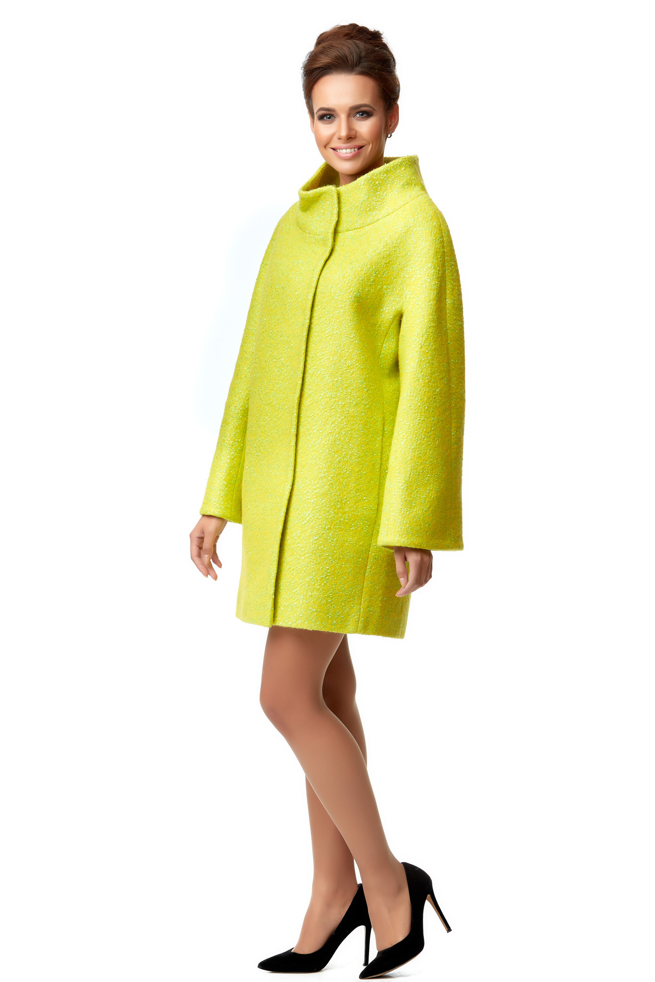 Женское пальто из текстиля с воротником 8009934-2