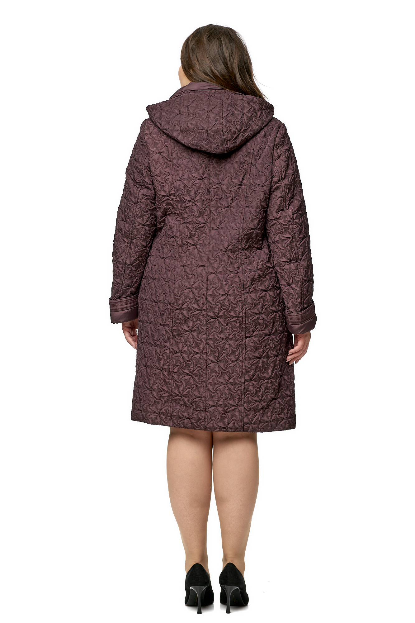 Женское пальто из текстиля с капюшоном 8010438-3