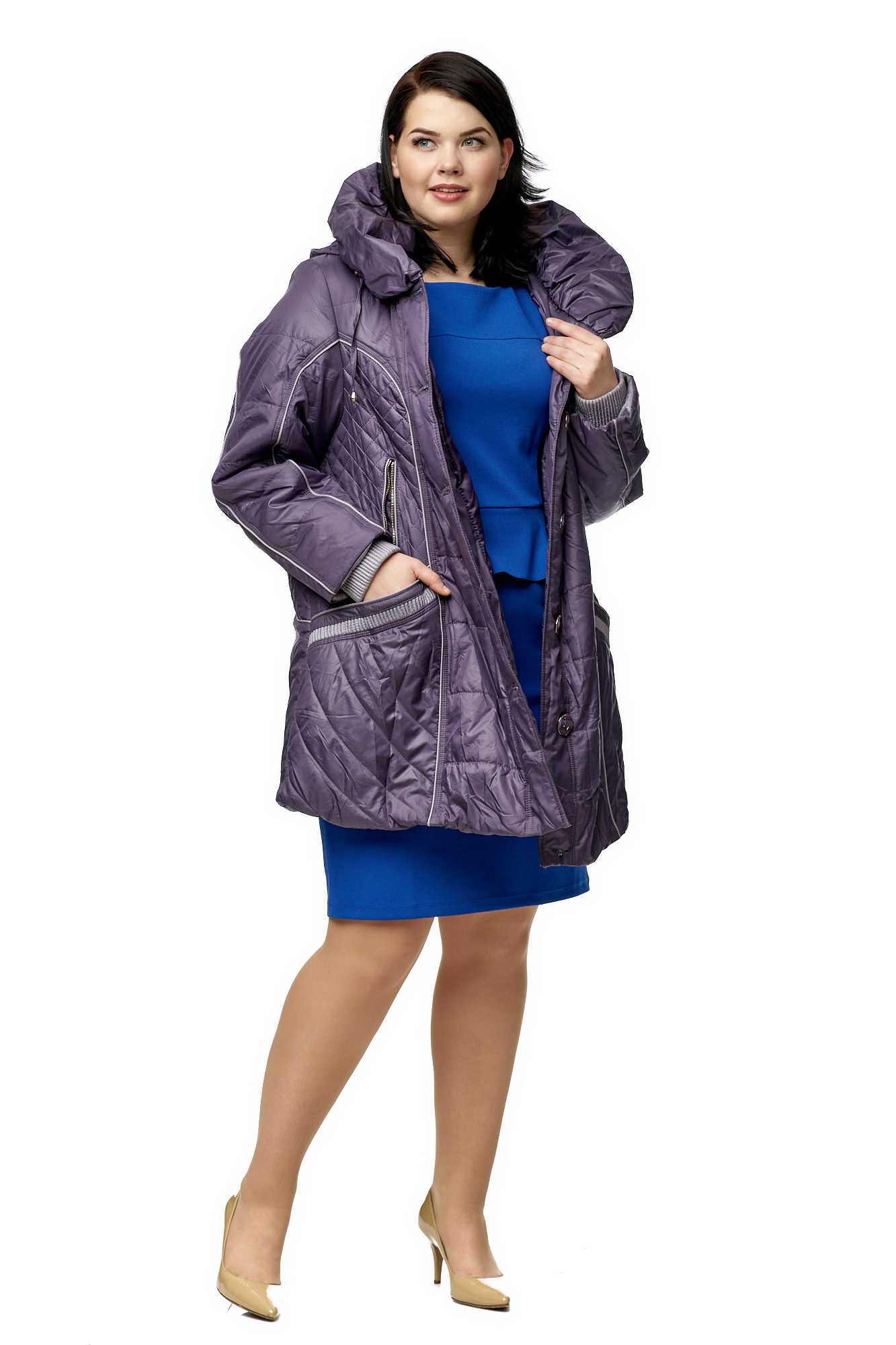 Куртка женская из текстиля с капюшоном 8010510-2