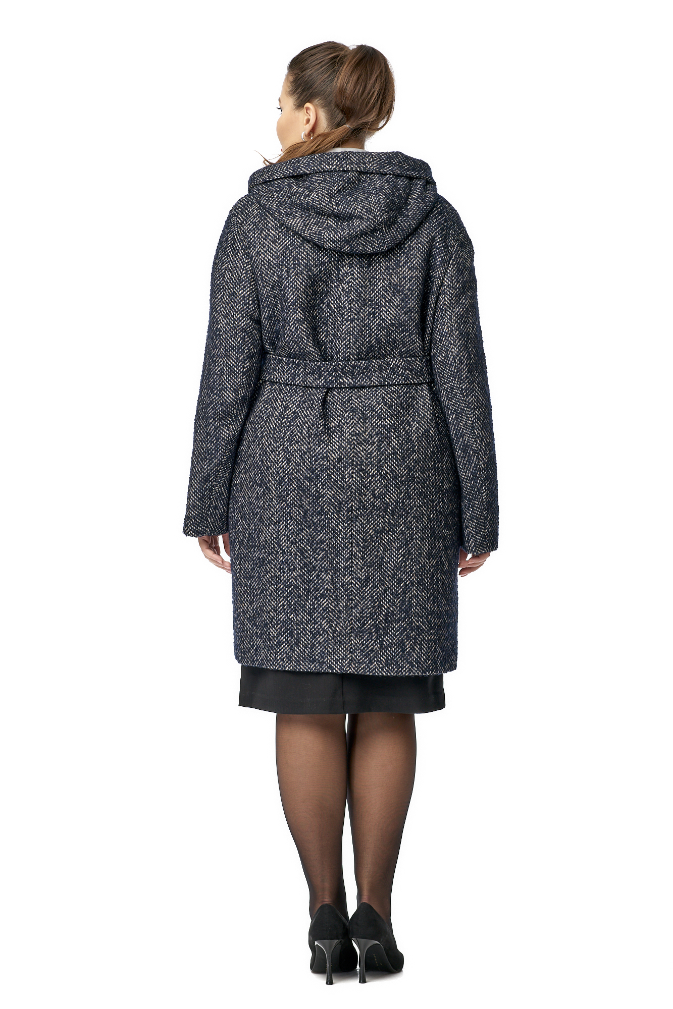 Женское пальто из текстиля с капюшоном 8010638-3